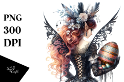 Gothic Fairy with Easter Egg PNG Product Image 1