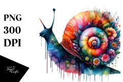 Artistic Vibrant Snail Half Flowers | Clipart Product Image 3