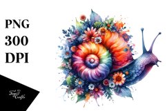 Artistic Vibrant Snail Half Flowers | Clipart Product Image 3