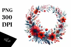 Colorful Abstract Flower Wreath | Sublimation Clipart Product Image 3