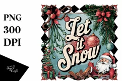 Let It Snow Retro Christmas Png Product Image 5