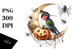 Hummingbird Dressed for Halloween, Transparent PNG Product Image 1
