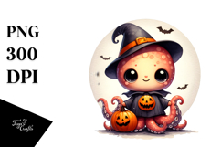 Charming Baby Octopus in Halloween Costume, High-Res Image Product Image 1