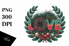 Love Tinsel Christmas Design PNG Product Image 5