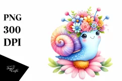 Pastel Snail Flower Crown | Clipart Product Image 1