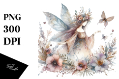Gothic Fairy in Watercolor, High-Quality PNG Product Image 1