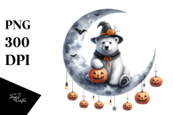 Halloween Polar Bear Sitting PNG Product Image 1