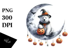 Halloween Polar Bear Sitting PNG Product Image 1