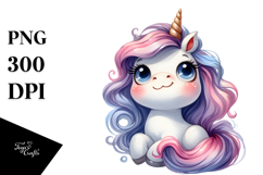 Quirky Baby Face Unicorn, Transparent PNG Product Image 1