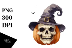 Funny Halloween Skull Clipart, Transparent PNG Product Image 1
