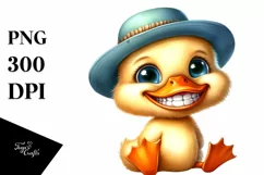 Funny Baby Duck Sitting with Hat | Sublimation | Clipart Product Image 3