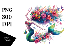 Baby Unicorn with Floral Wreath PNG Product Image 1