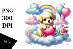 Puppy in Digital Painting PNG Product Image 1
