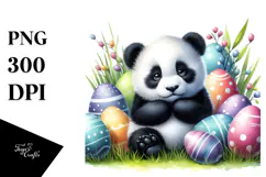 Digital Watercolor Baby Panda PNG Product Image 1