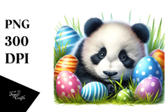 Digital Watercolor Baby Panda PNG Product Image 1