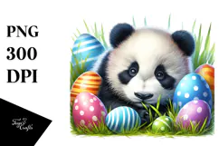 Digital Watercolor Baby Panda PNG Product Image 1