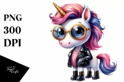 Watercolor Unicorn Big Eyes with Sunglasses and Boots | Product Image 3