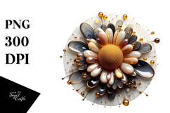 Abstract Glossy Sunflower PNG Product Image 1