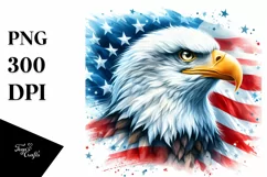 Detailed Watercolor Patriotic Bald Eagle Product Image 3
