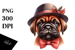 Watercolor Baby Bullmastiff Caricature Clipart Product Image 1