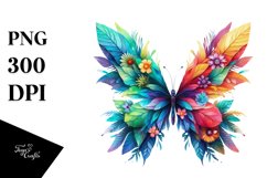 Vibrant Butterfly with Flowers PNG Product Image 3