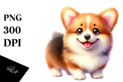 Cute Pembroke Welsh Corgi PNG Product Image 1