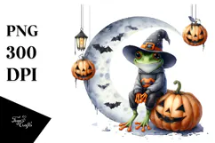 Frog Dressed for Halloween, Transparent PNG Product Image 1