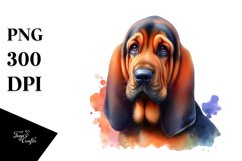Vibrant Bloodhound Centered | Sublimation | Clipart Product Image 1