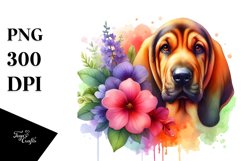 Vibrant Bloodhound Centered | Sublimation | Clipart Product Image 1
