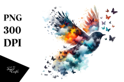 Colorful Bird with Spring Flowers, High-Res PNG Product Image 1