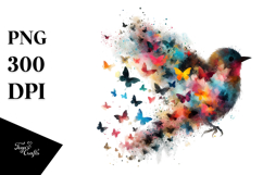 Colorful Grungy Bird Painting, High-Res PNG Product Image 1