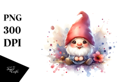Cute Watercolor Gnome Sitting | Sublimation Clipart Product Image 1