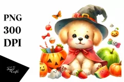 Simple Halloween Scenery with Cute Baby Dog | Sublimation | Product Image 1