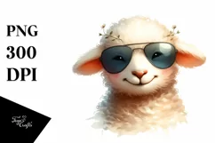 Whimsical Cute Flower Lamb Clipart Product Image 1
