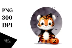 Cute Baby Tiger Halloween PNG Product Image 1