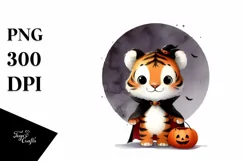Cute Baby Tiger Halloween PNG Product Image 1
