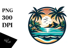 Retro Tropical Island, 20 oz Tumbler Product Image 1