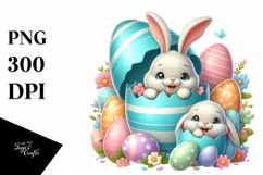 Watercolor Colorful Easter Clipart |T-shirt, Mug, Tumbler Product Image 1