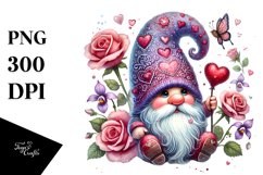 Detailed Valentines Gnome with Pastel Colors PNG Product Image 1
