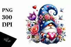 Detailed Valentines Gnome with Pink Colors PNG Product Image 1