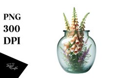 Vibrant Glossy Jar with Foxglove | Clipart Product Image 3