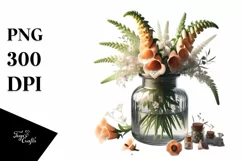 Vibrant Glossy Jar with Foxglove | Clipart Product Image 1