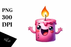 Vibrant Funny Cute Candle Watercolor Clipart Product Image 3