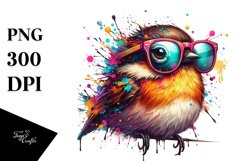 Colorful Artistic Bird with Paint Splashes | Vibrant Design Product Image 3