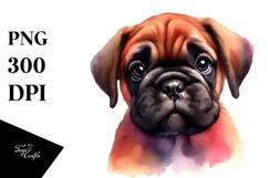 Baby Bullmastiff Funny Watercolor Clipart Product Image 1