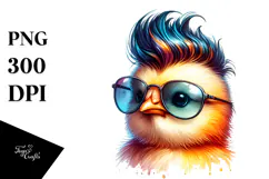 Funny Baby Chicken Playing PNG Product Image 1