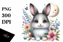 Colorful Baby Snowy Hare | Sublimation | Clipart Product Image 3