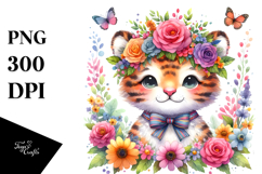 Cute Tiger with Flower Crown, 20 oz Tumbler Product Image 1