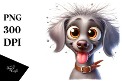 Cute Cartoon Weimaraner with Crazy Furr Product Image 1