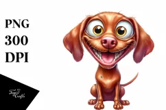 Funny Crazy Vizsla with Popping Eyes | Clipart Product Image 1